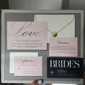 Blush & Gold Wedding Invitations